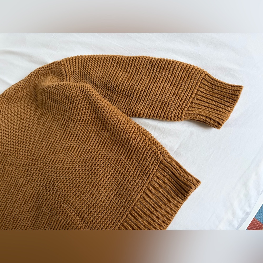 Alex Mill 100% cotton golden khaki brown Nico sweater cardigan sz S - Picture 6 of 12